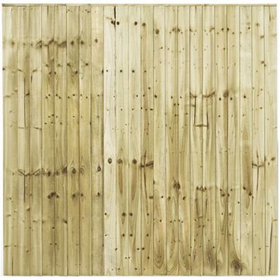 1.83 x 1.83m (6') Green Treated Featheredge Fence Panel