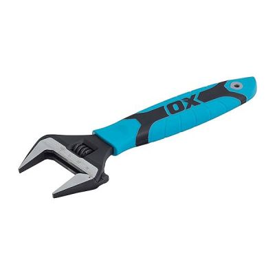 Ox Pro 8" Adjustable Wrench Extra Wide Jaw OX-P324608