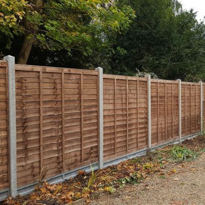 1.5m x 1.83m (5') Brown Treated Herts Lap Fence Panel